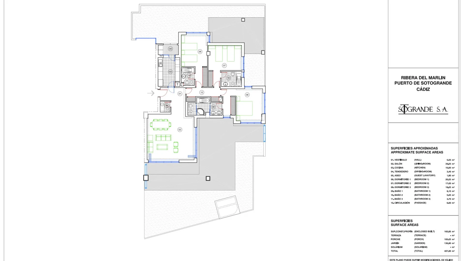 Apartamento planta baja en venta en Ribera del Marlin con 3 dormitorios