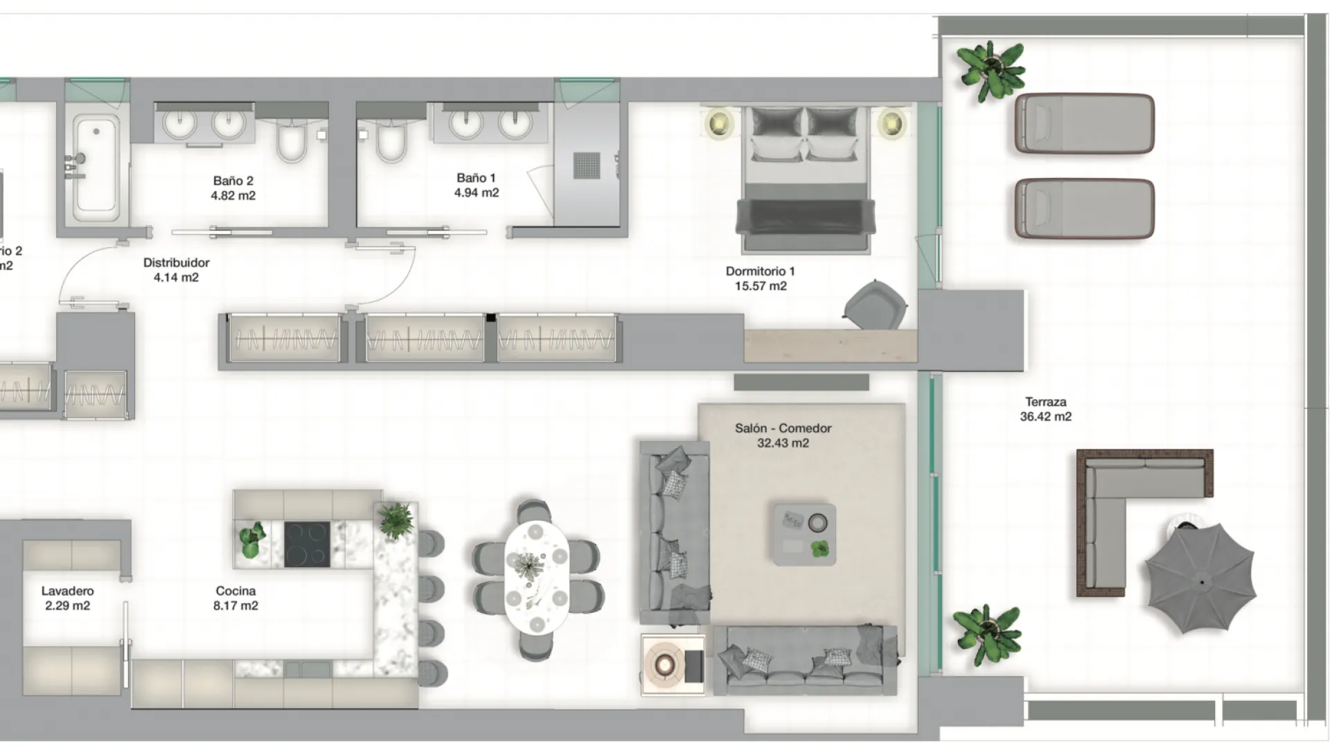 2 bedrooms apartment in Pacífico for sale