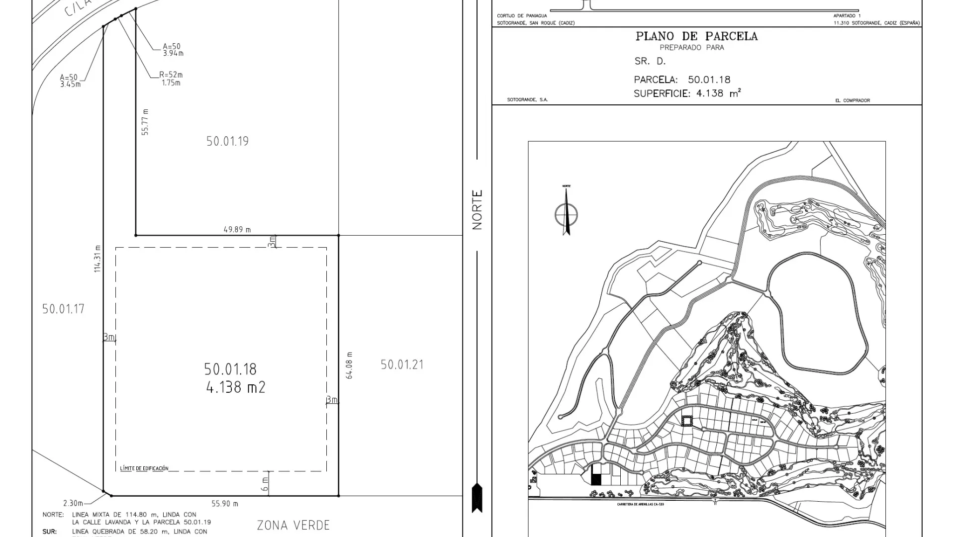For sale plot in Zona L