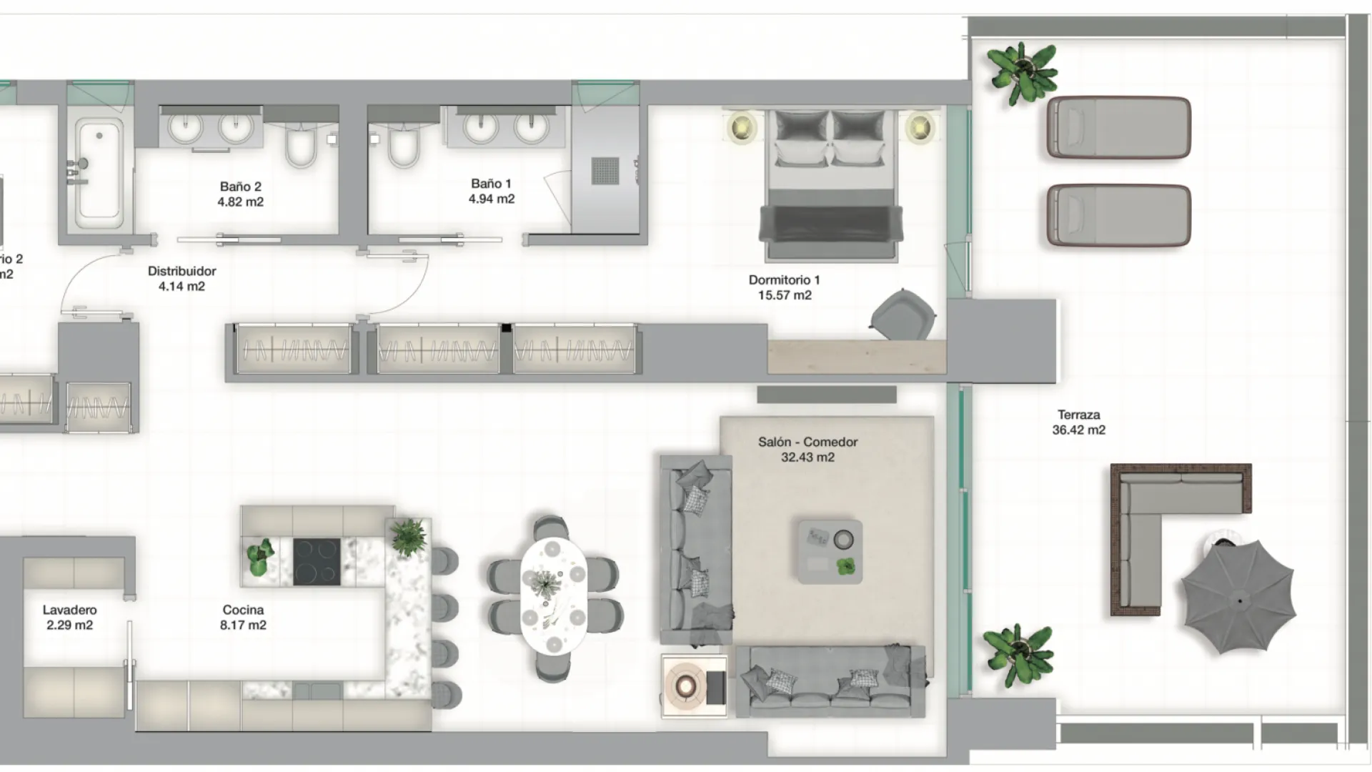 2 bedrooms apartment in Pacífico for sale