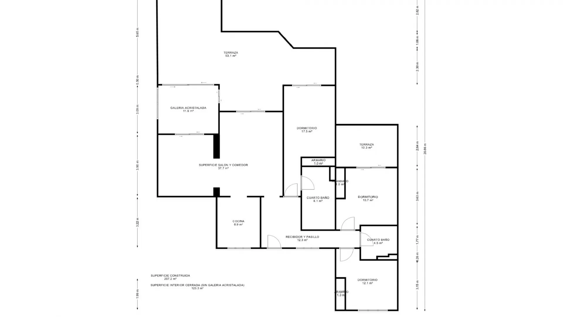 For sale penthouse with 3 bedrooms in Mar Azul