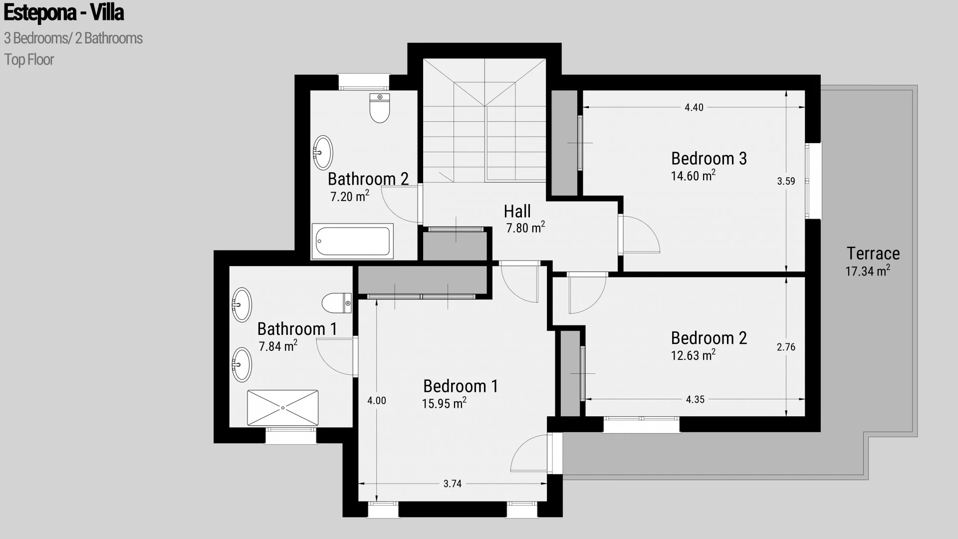 Villa de 3 dormitorios en venta en Monte Biarritz