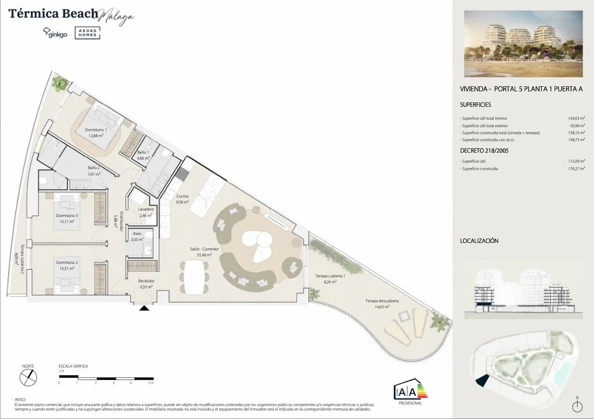 For sale Malaga - Carretera de Cádiz apartment with 3 bedrooms