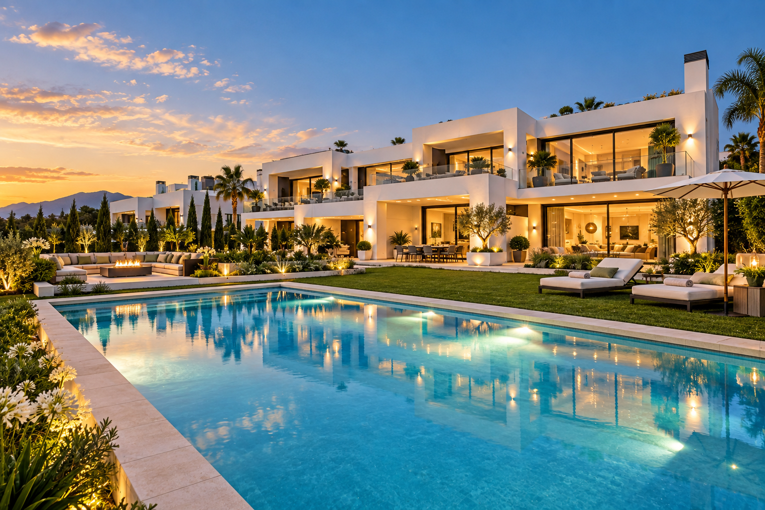 Elegancia contemporánea, privacidad y máximo confort en una exclusiva villa de esquina con jardín y piscina privada, amplias terrazas y espectaculares espacios interiores, ubicada en el prestigioso entorno de Guadalmina Alta, San Pedro Alcantara.