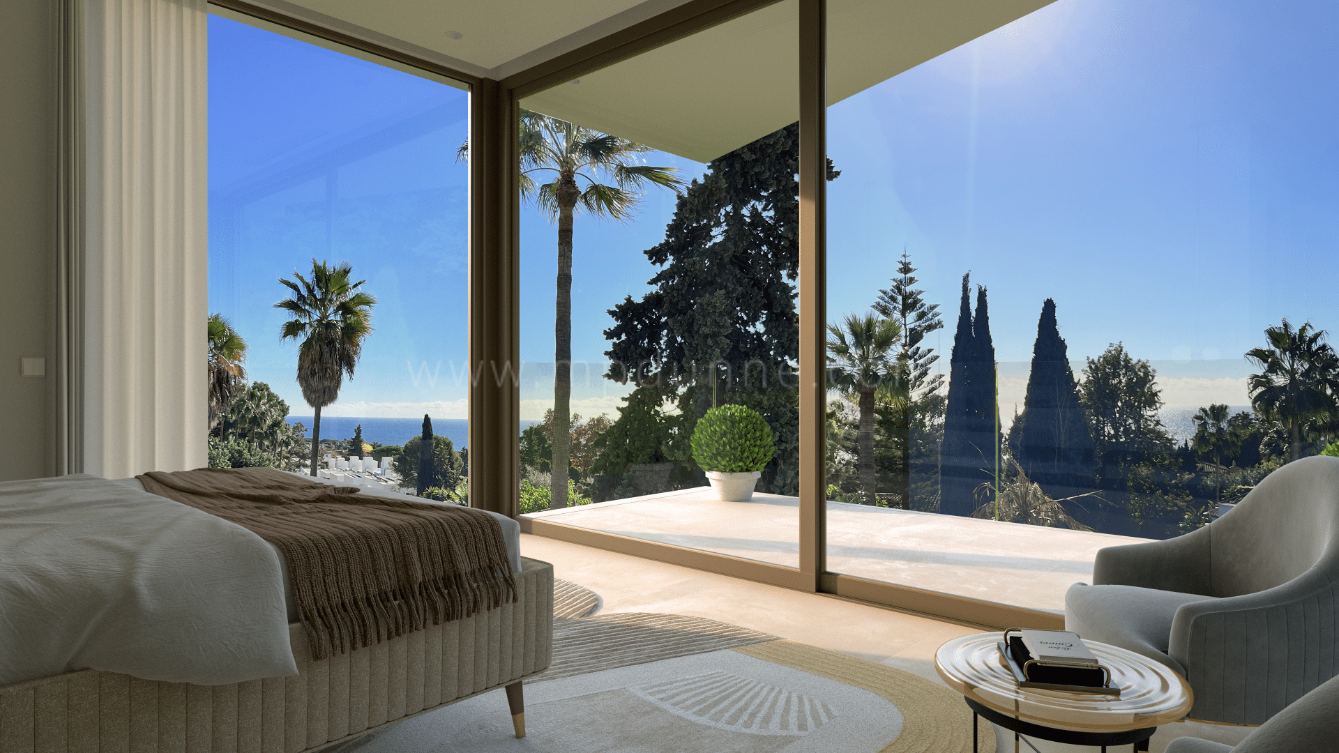 Moderne Villa La Carolina mit Panoramablick an der Goldenen Meile von Marbella