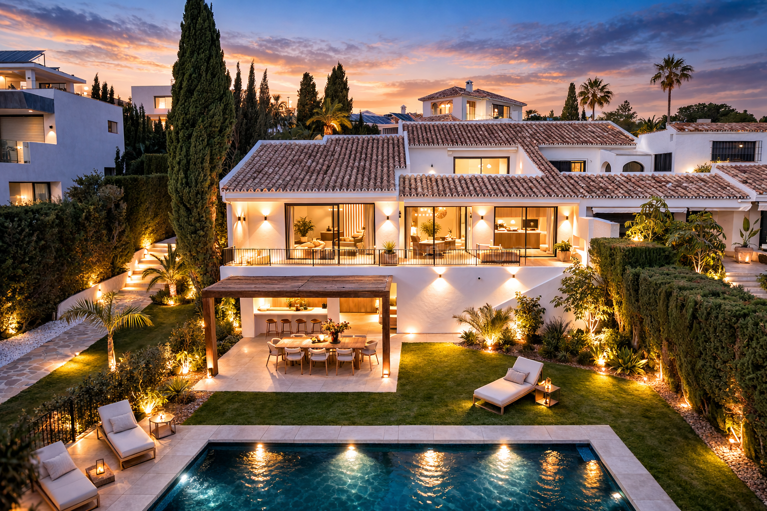 Villa moderna con vistas al mar en El Paraiso Alto, Benahavis
