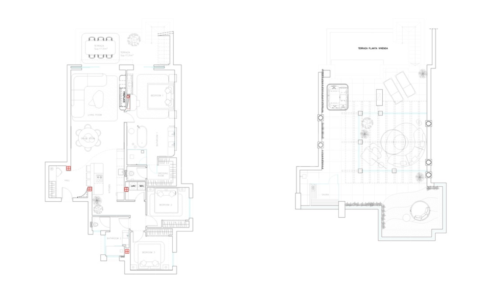Zweistöckiges penthouse for sale in Bahía del Velerín