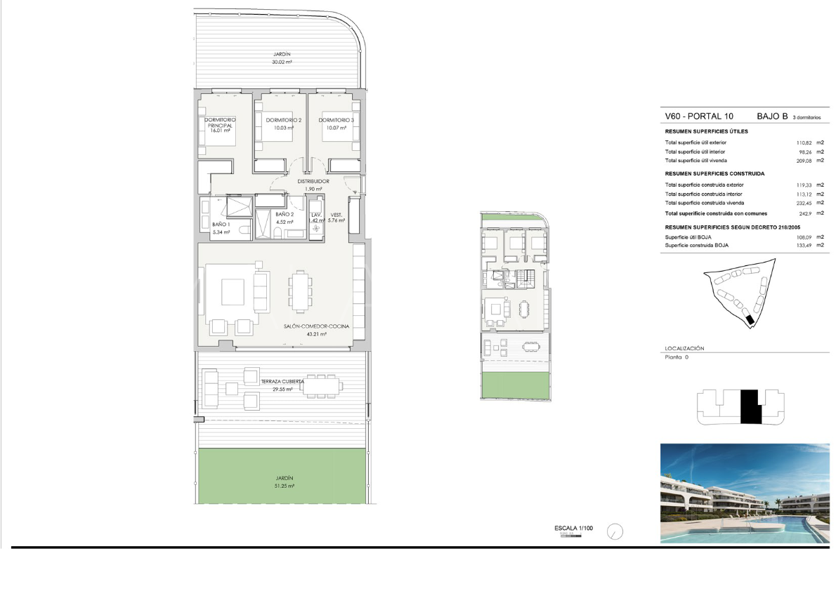 New Golden Mile, apartamento planta baja de 3 bedrooms a la venta