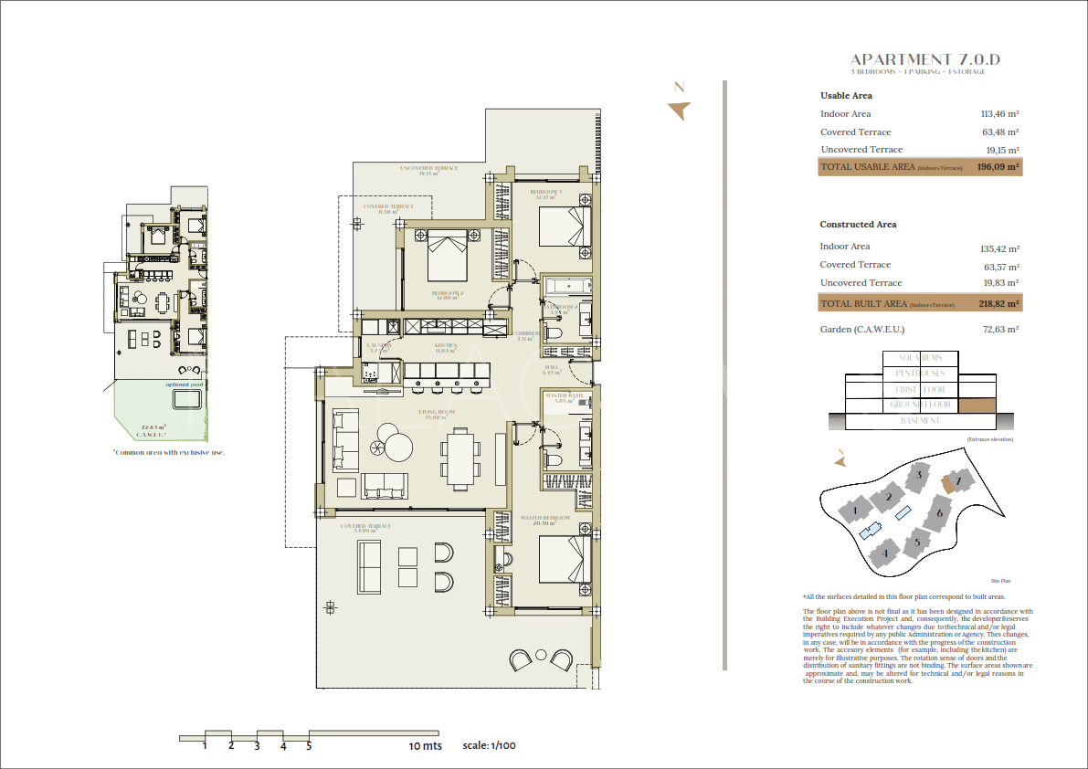 Apartamento planta baja for sale in Estepona de 3 bedrooms