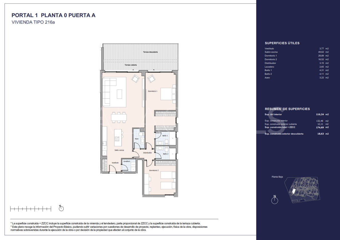 Apartamento planta baja a la venta de 2 bedrooms in Nueva Andalucia