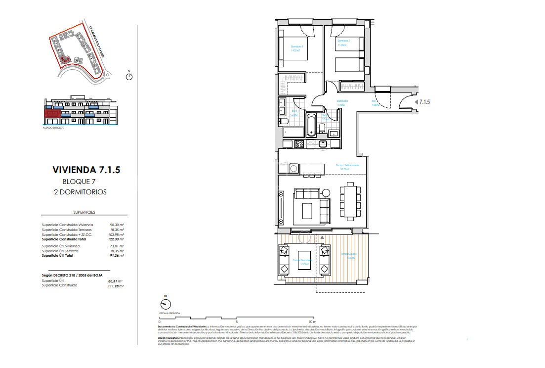 Apartamento planta baja en venta de 2 dormitorios en Casares Golf