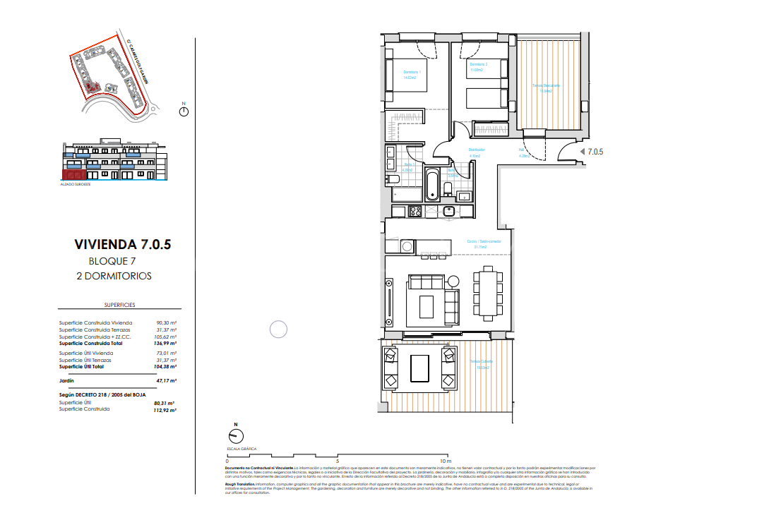 Apartamento planta baja en venta de 2 dormitorios en Casares Golf