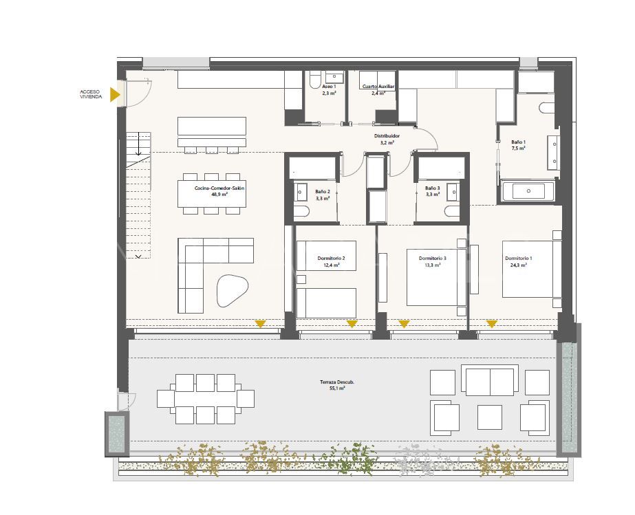 3 bedrooms La Quinta Golf penthouse for sale