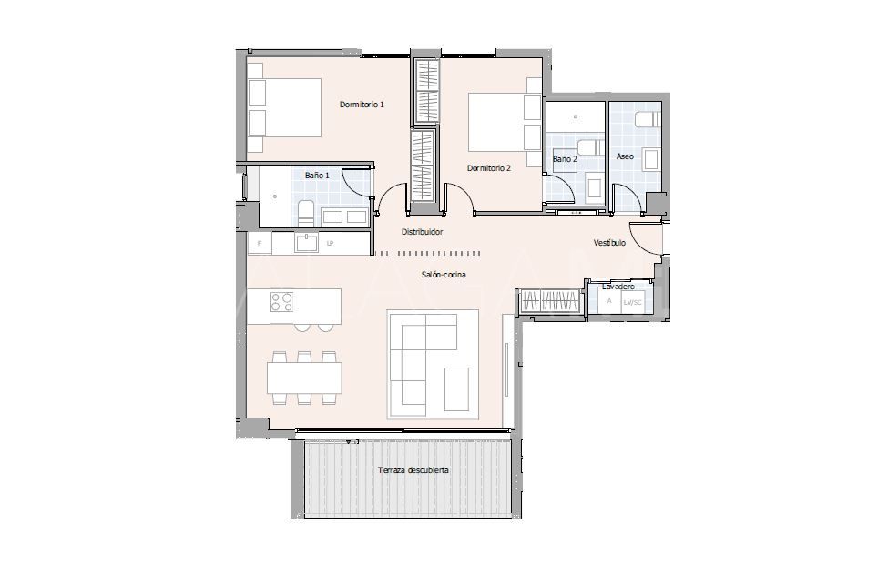 For sale apartment with 2 bedrooms in Las Brisas