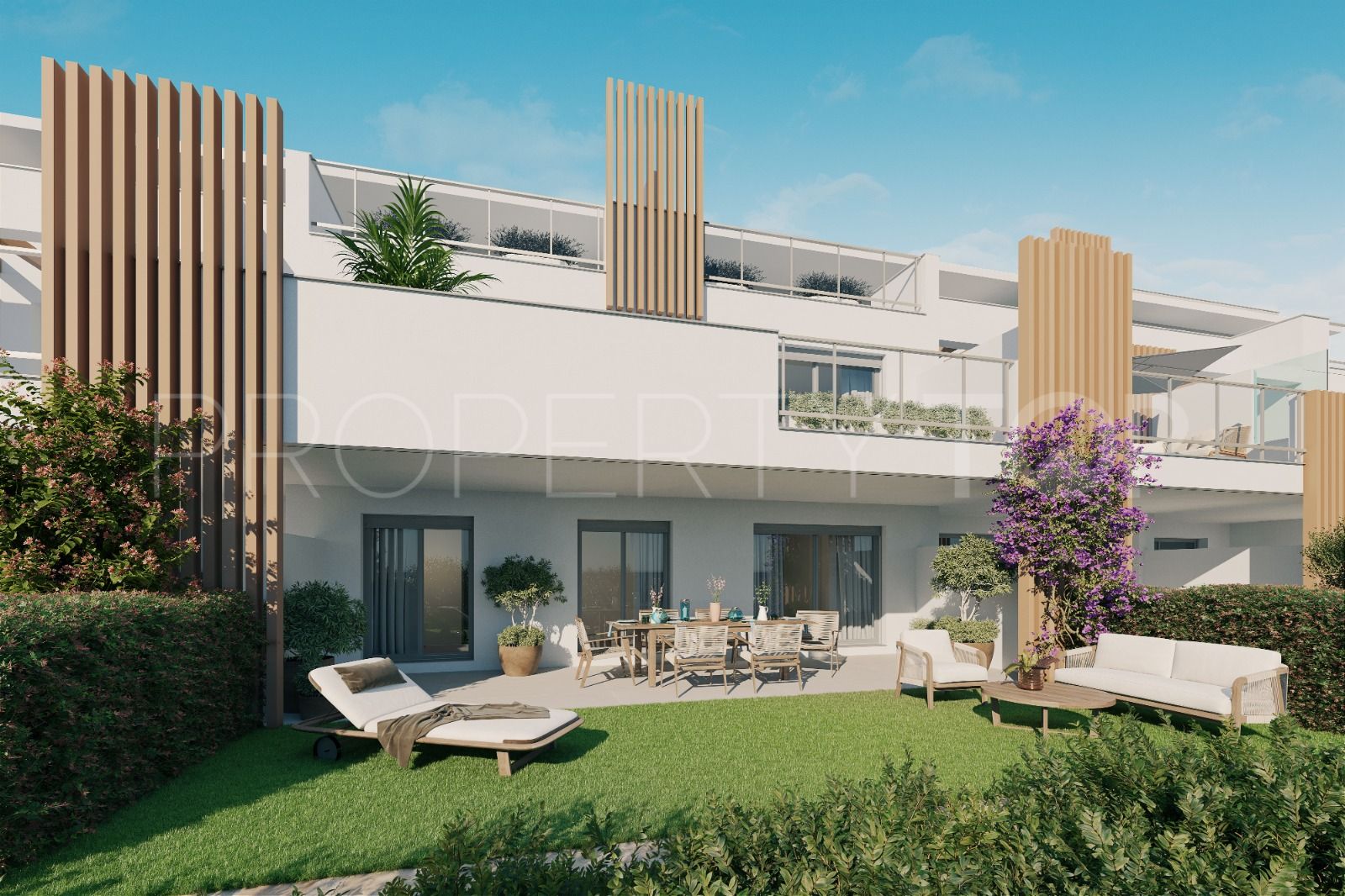 Gated community groundfloor apartments for sale in Doña Julia, Casares