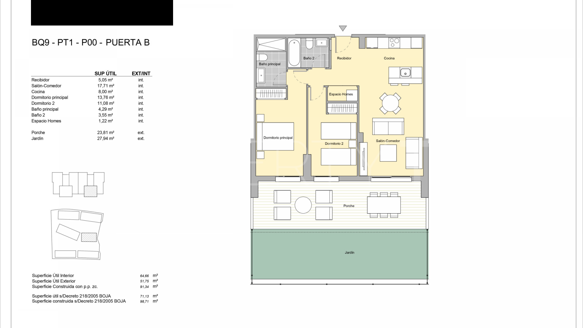 Valle Romano, apartamento planta baja en venta de 2 dormitorios