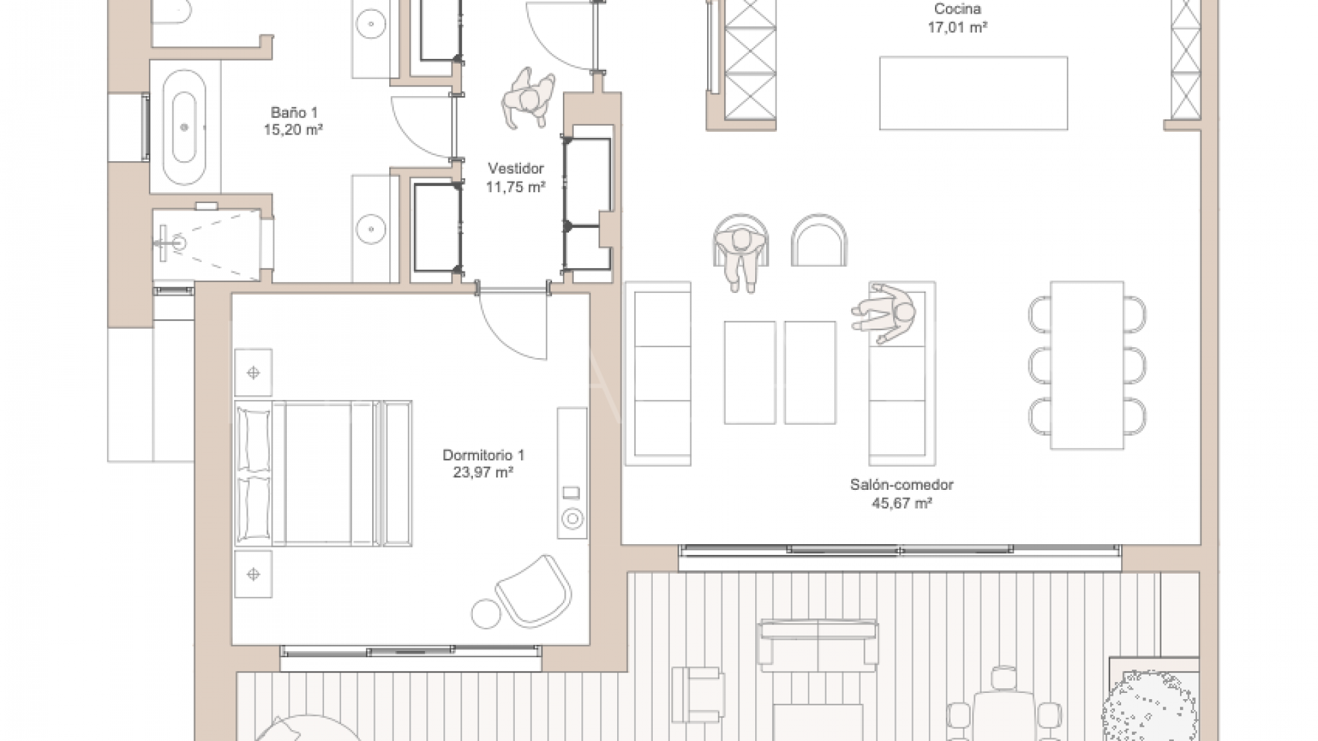 Apartamento for sale in Finca Cortesin de 3 bedrooms