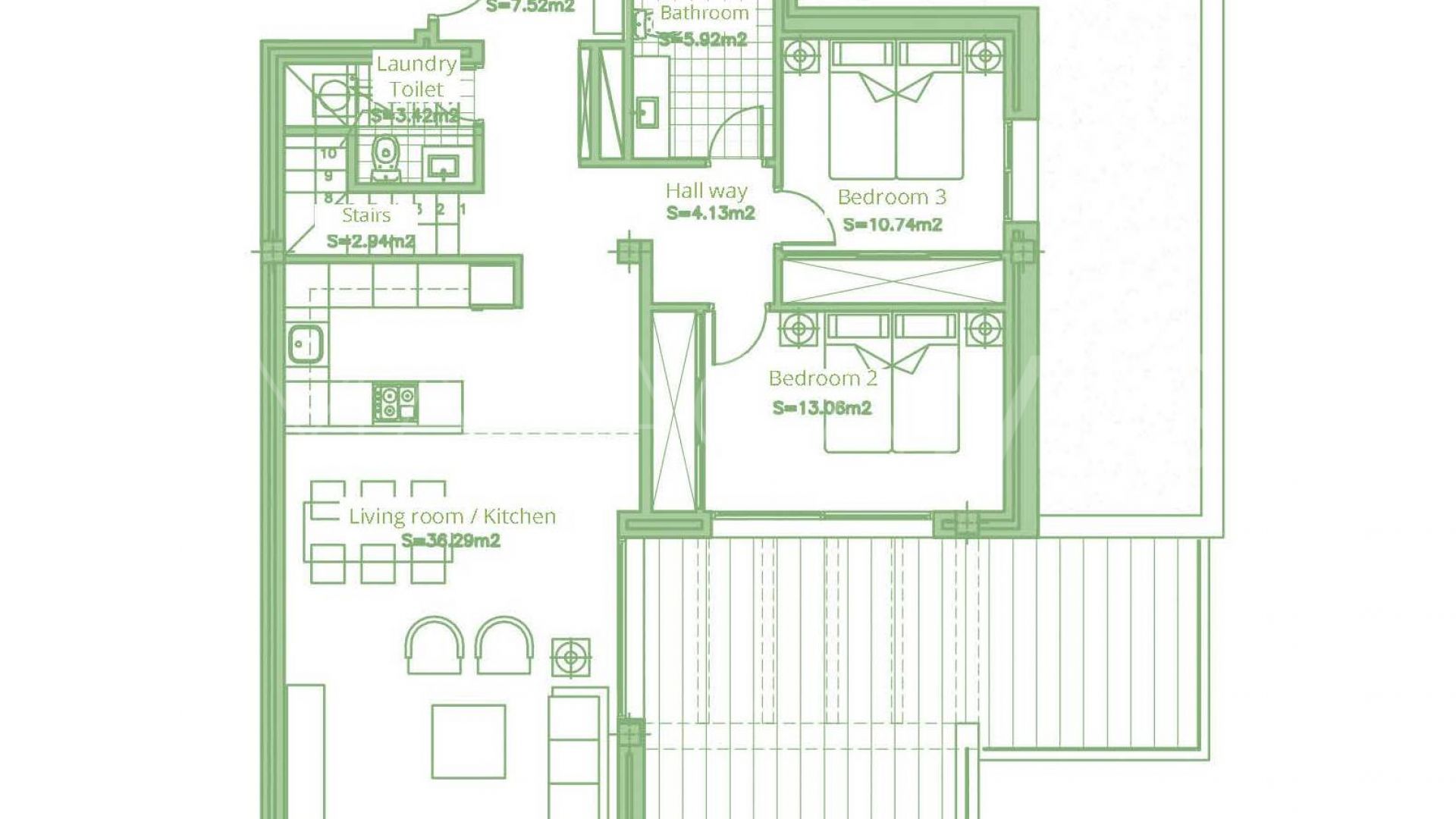 Takvåning for sale in Cortijo del Golf