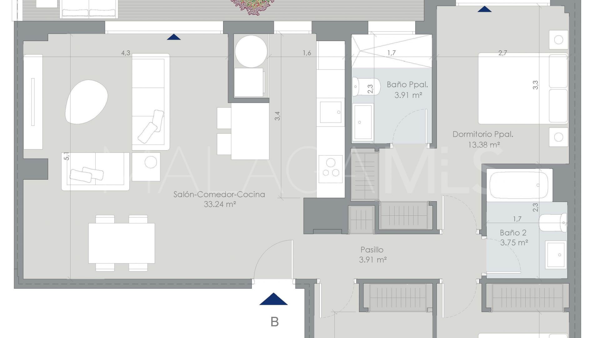 Ático de 3 bedrooms for sale in Selwo
