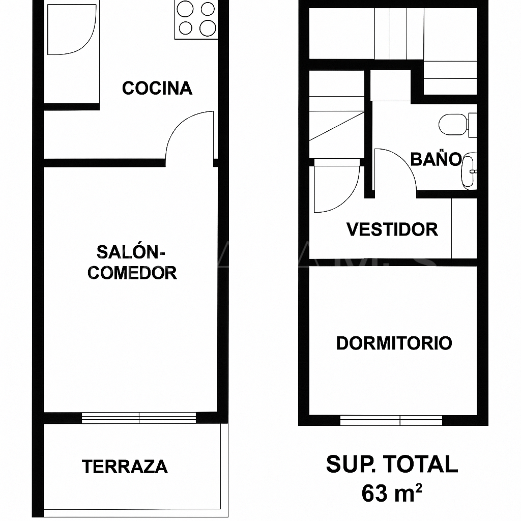 1 bedroom duplex penthouse in Estepona for sale