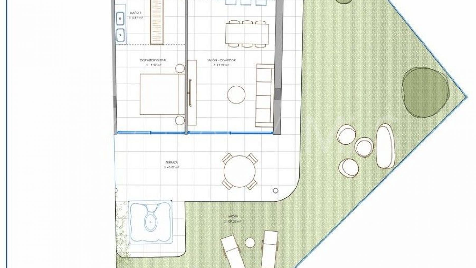For sale El Higueron ground floor apartment with 2 bedrooms