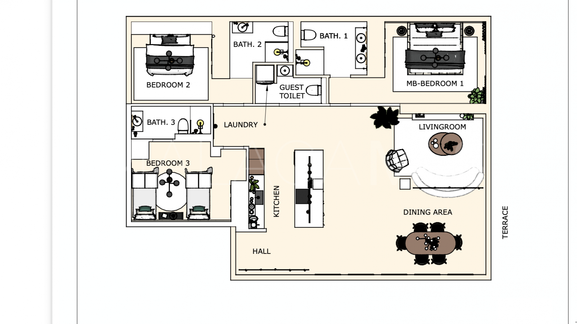 Buy apartamento with 3 bedrooms in La Quinta