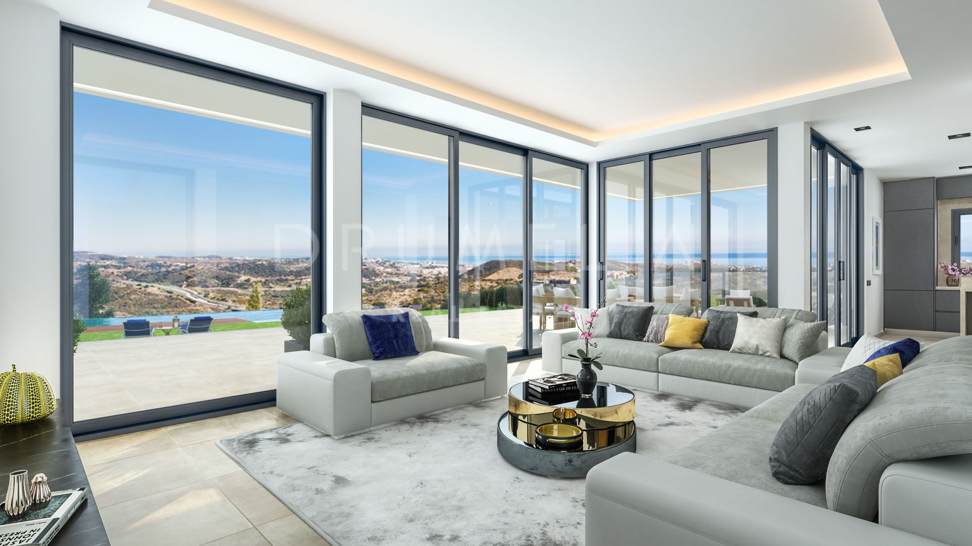 Brand-new contemporary style villa with sea views close to golf course in La Cala de Mijas, east of Marbella