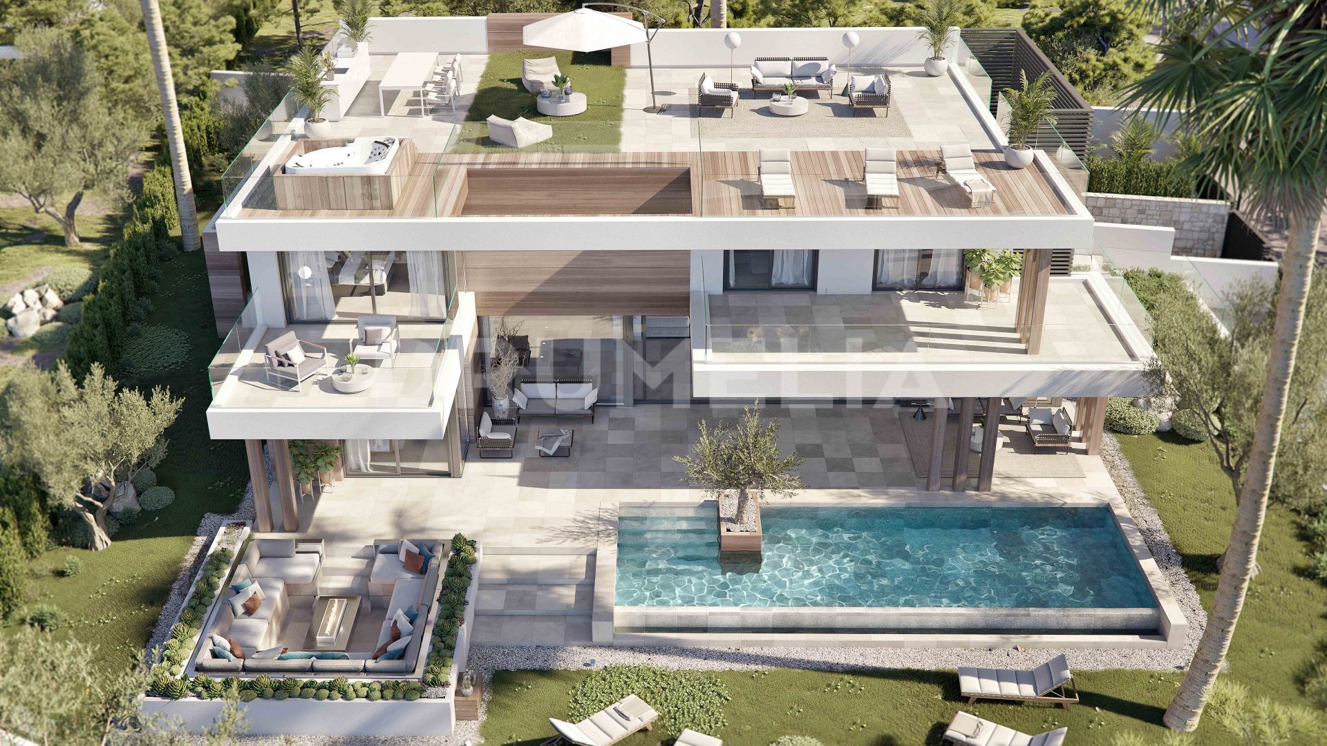 Villa única y moderna de alta gama en una nueva y exclusiva promoción en Cancelada, Estepona