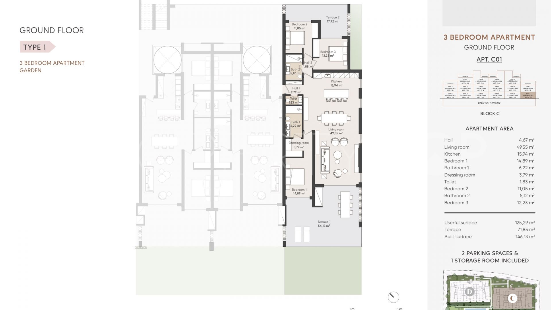 Comprar apartamento planta baja de 3 dormitorios en Coto de La Serena