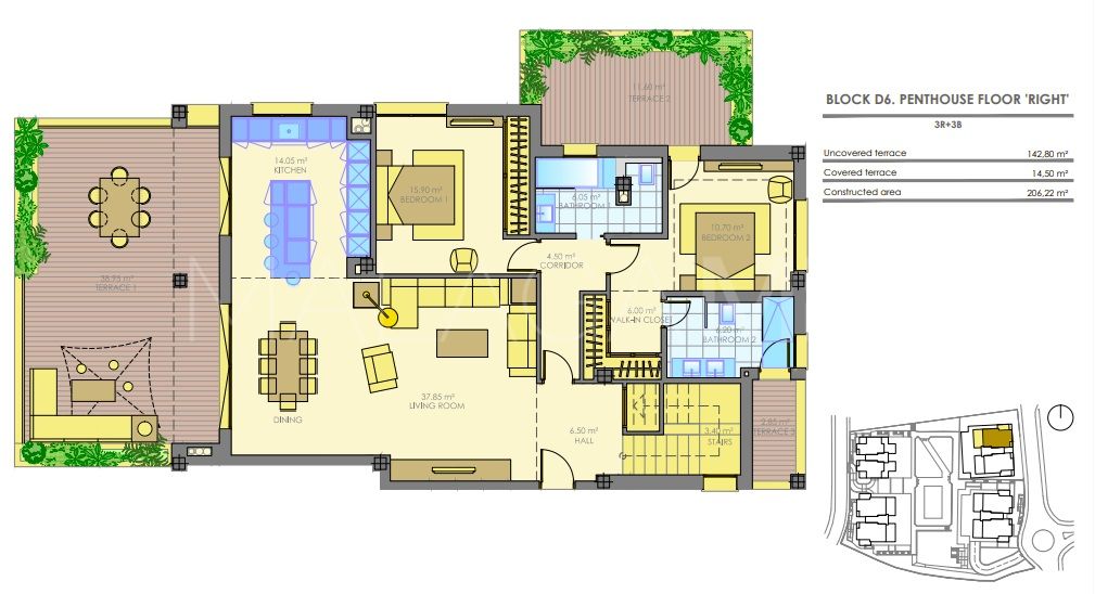 Duplex penthouse for sale in Marbella Golden Mile