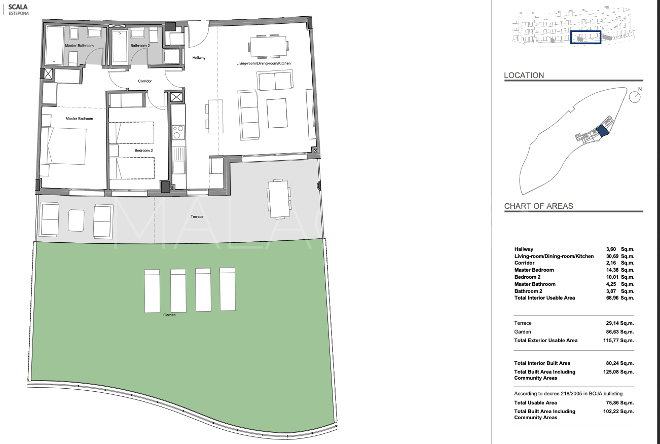 For sale ground floor apartment in Calvario with 2 bedrooms