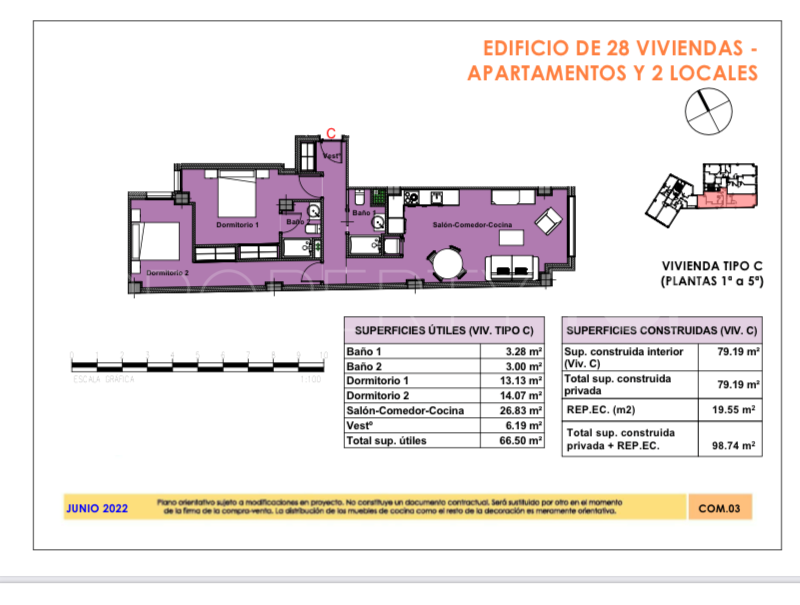 Apartamento en venta en Alicante Centro con 2 dormitorios