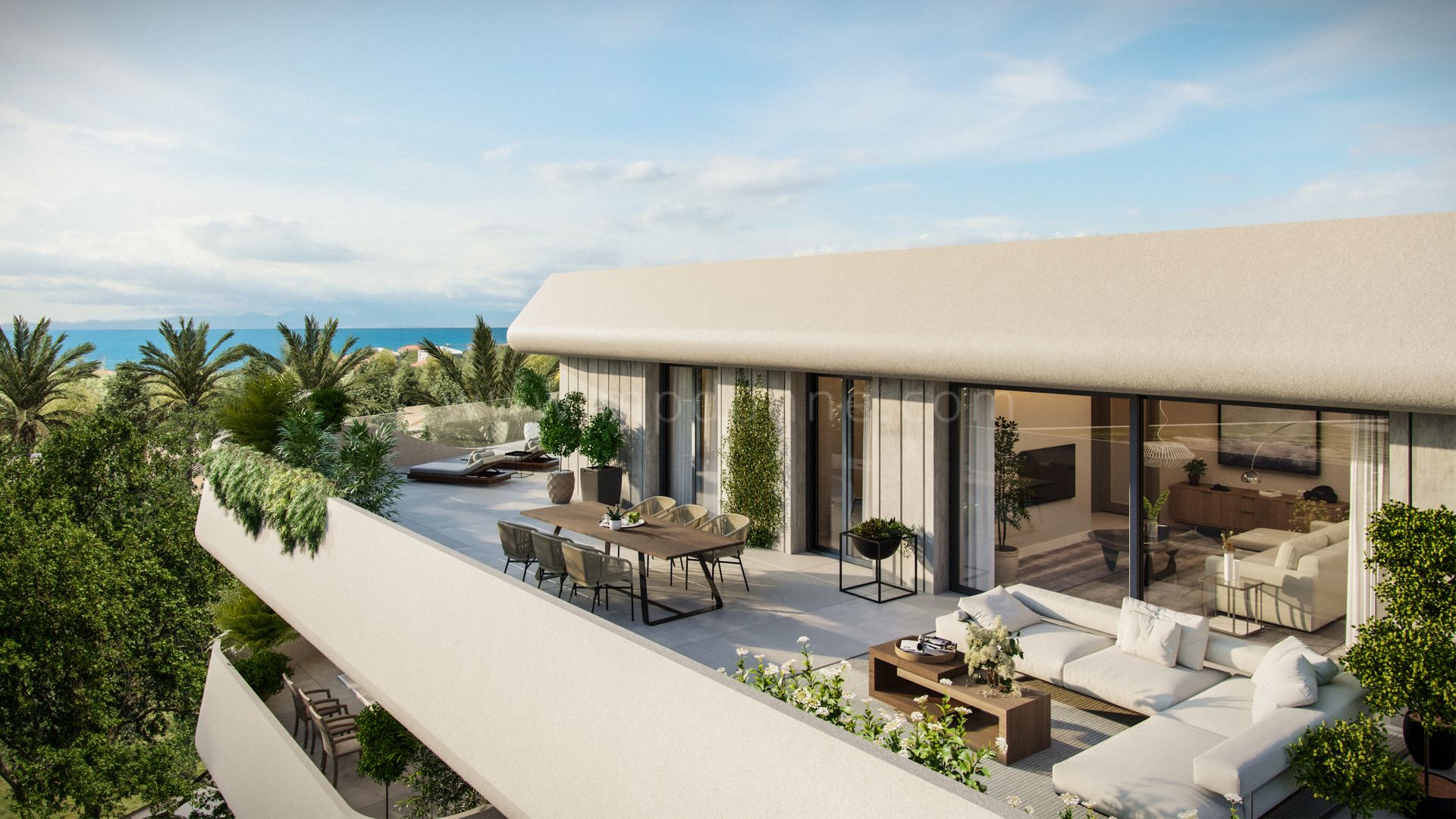 Sur plan un penthouse moderne en bord de mer à San Pedro