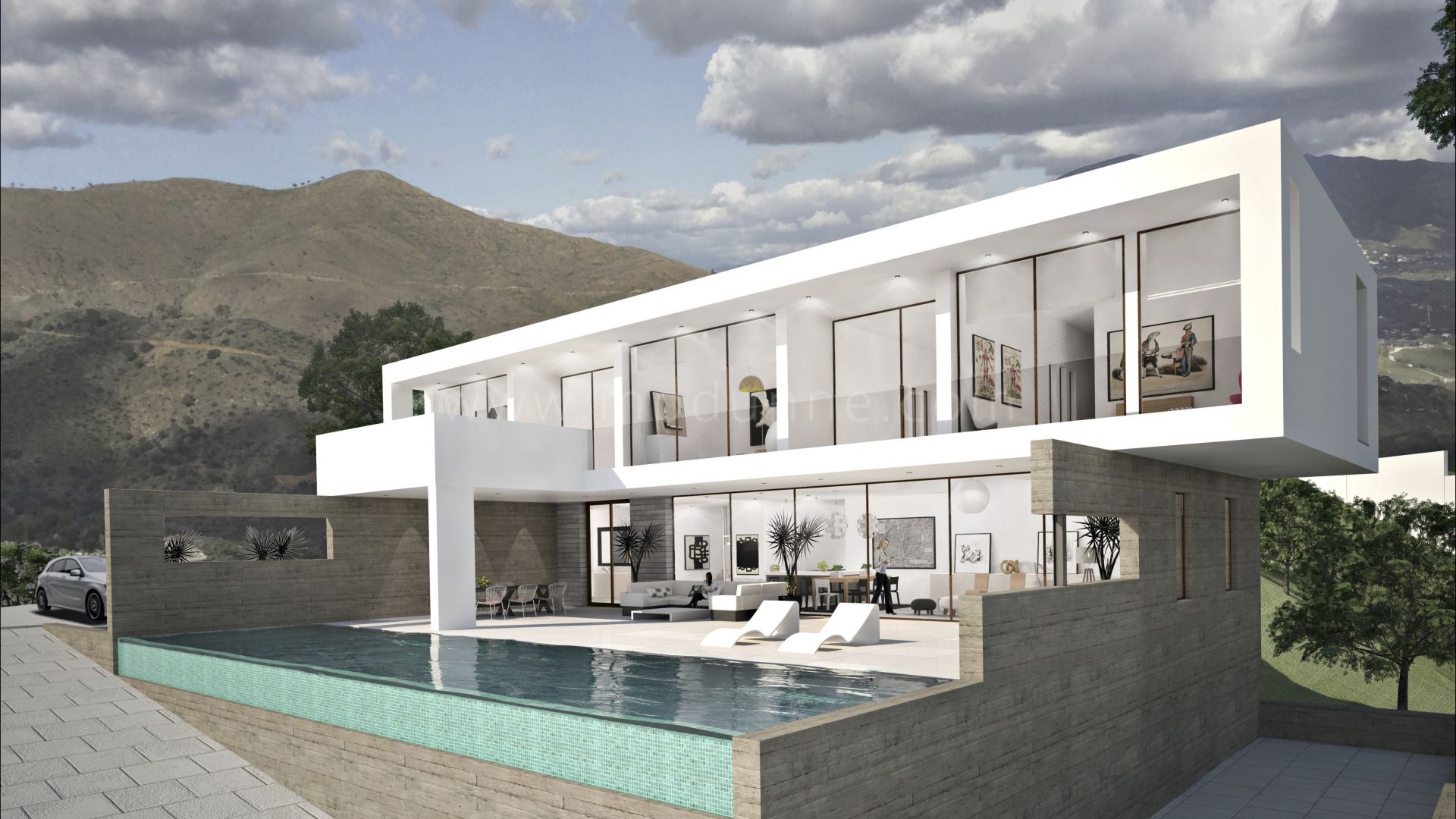 Zeitgenössische Villa im Bau in Marbella Ost