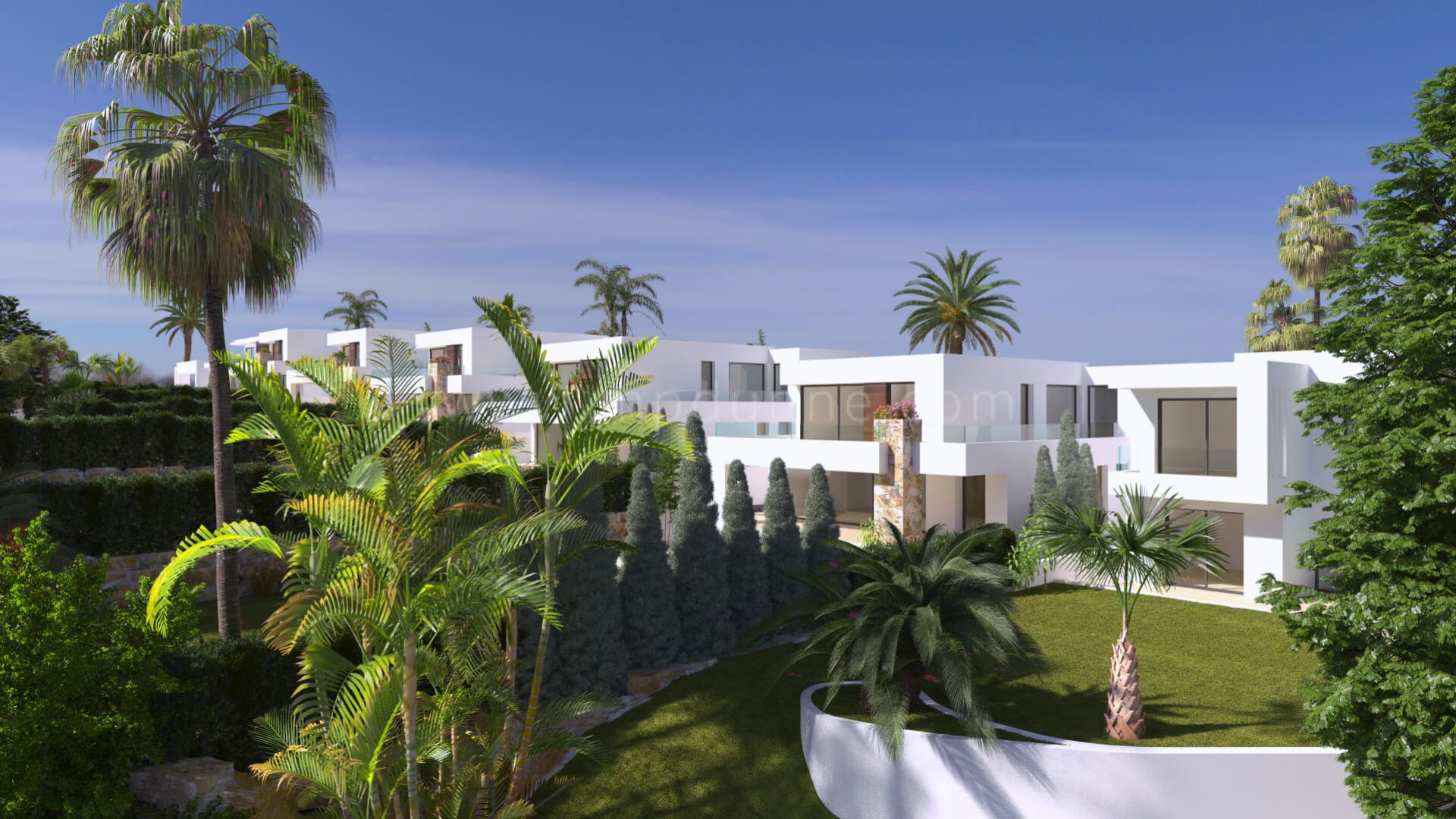 Neues Projekt mit modernen Villen an der Goldenen Meile von Marbella.