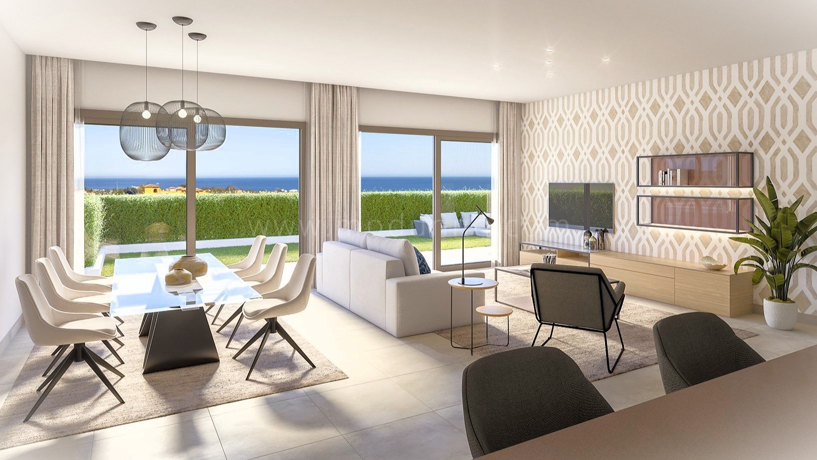Off-plan Garden Apartment with Sea Views in New Golden Mile