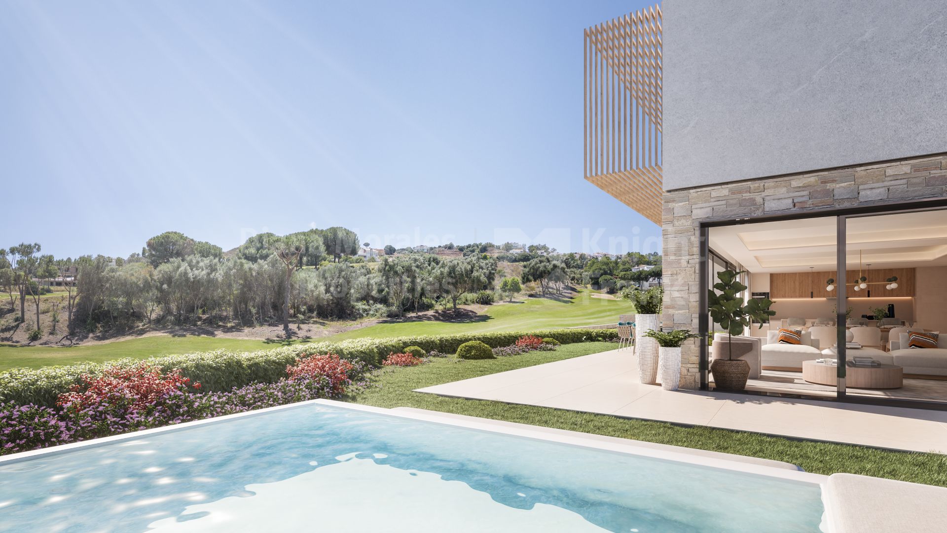 Cala de Mijas, Nueva casa adosada contemporánea frente al campo de golf
