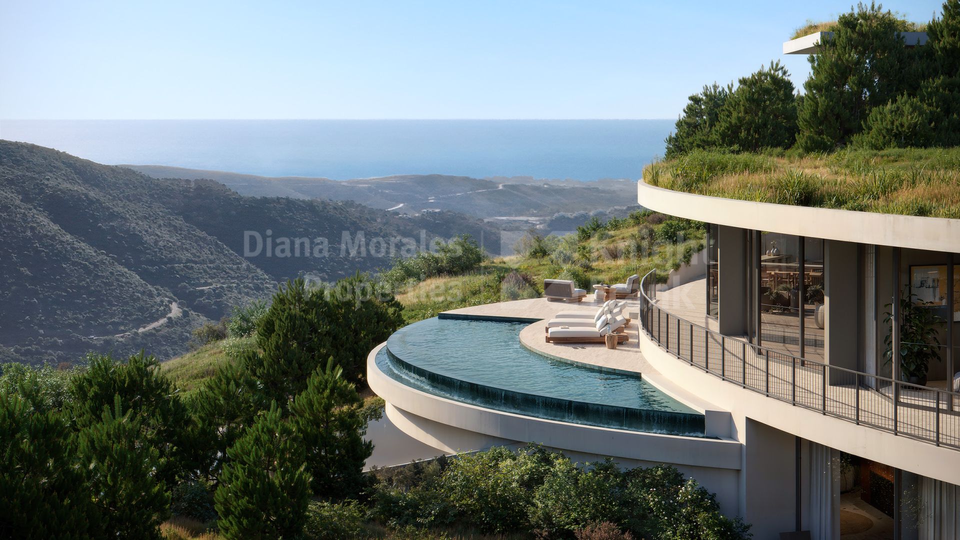 Monte Mayor, Villa contemporánea de cinco dormitorios con vistas al mar