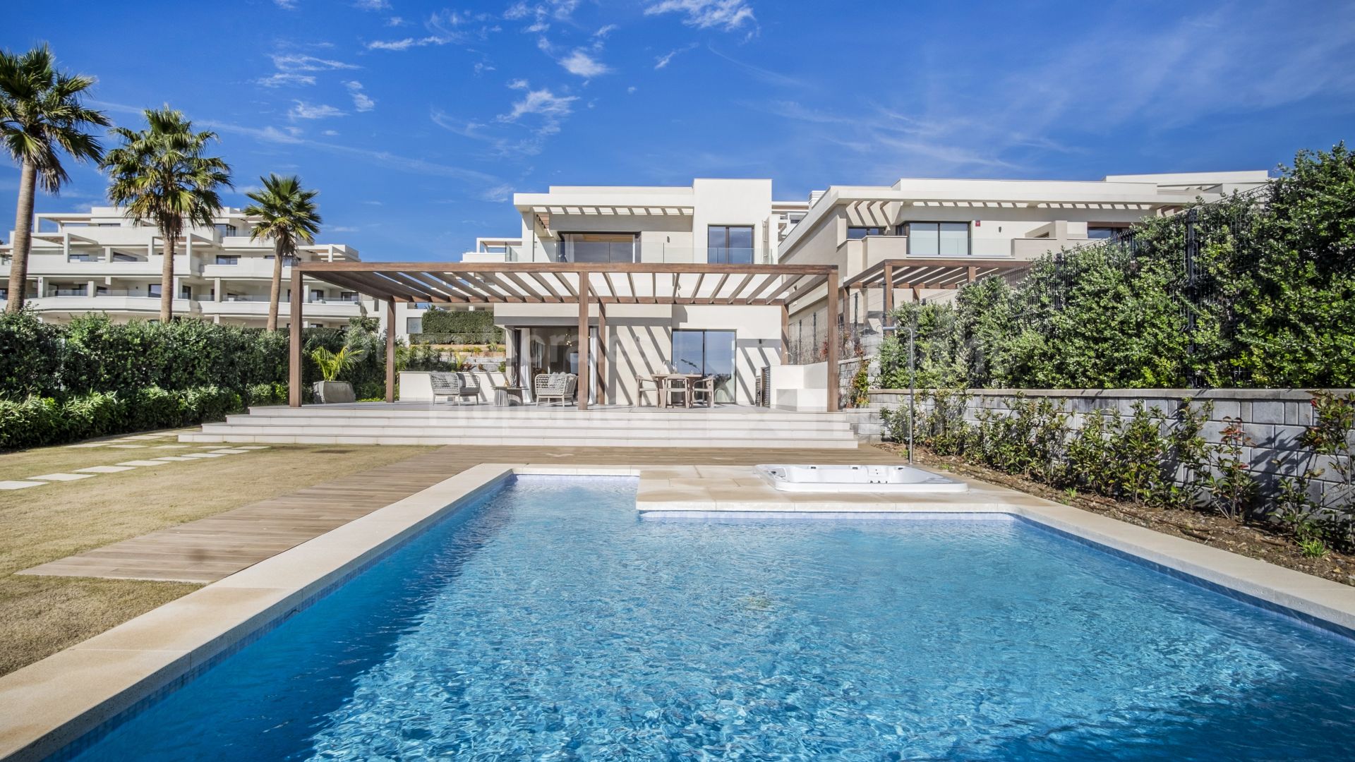 Beach Side New Golden Mile, South facing four bedroom villa in unbeatable location by the beach