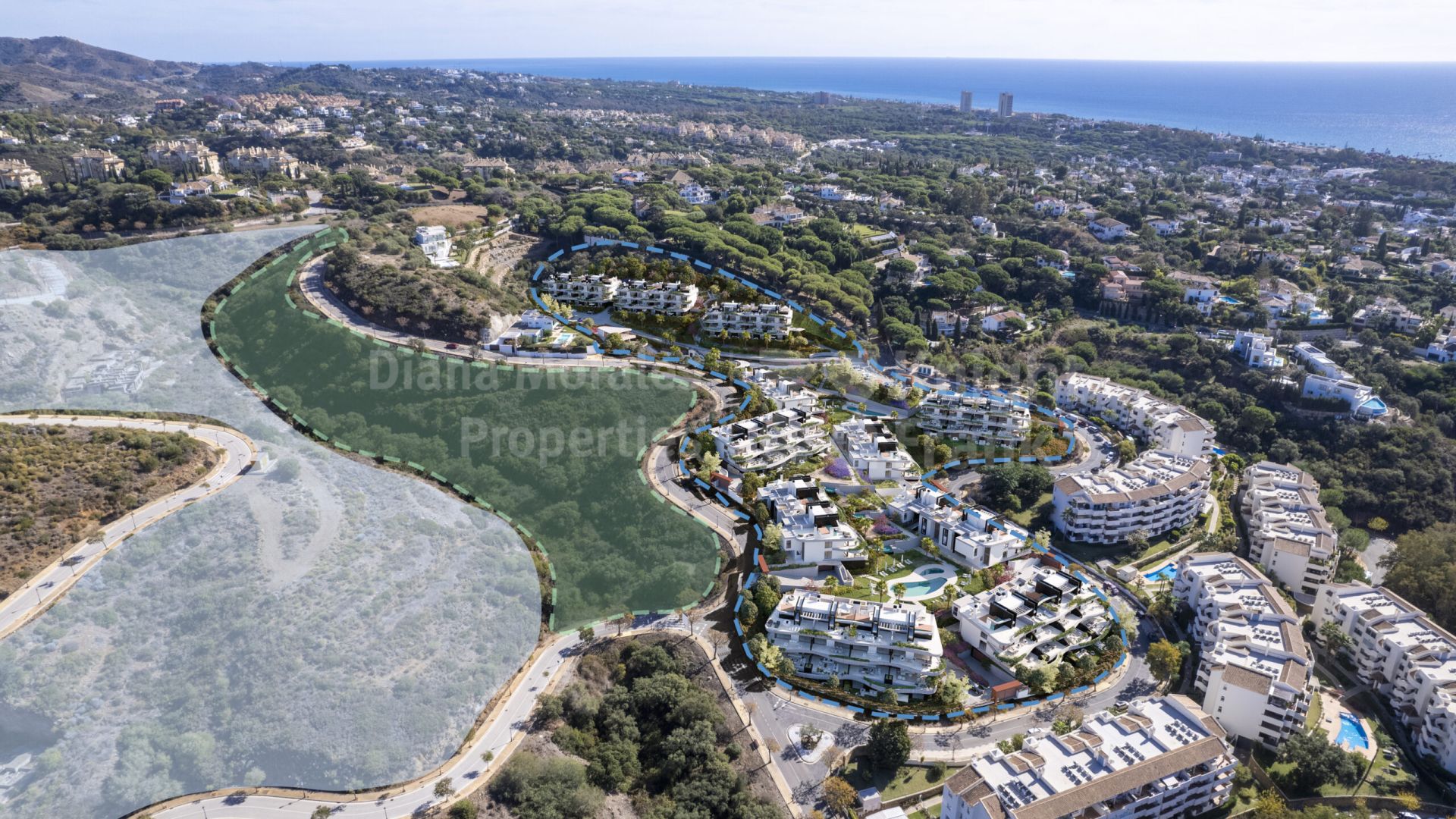Elviria Hills, Moderne achtundachtzig Duplex-Wohnungen in Elviria, östlich von Marbella