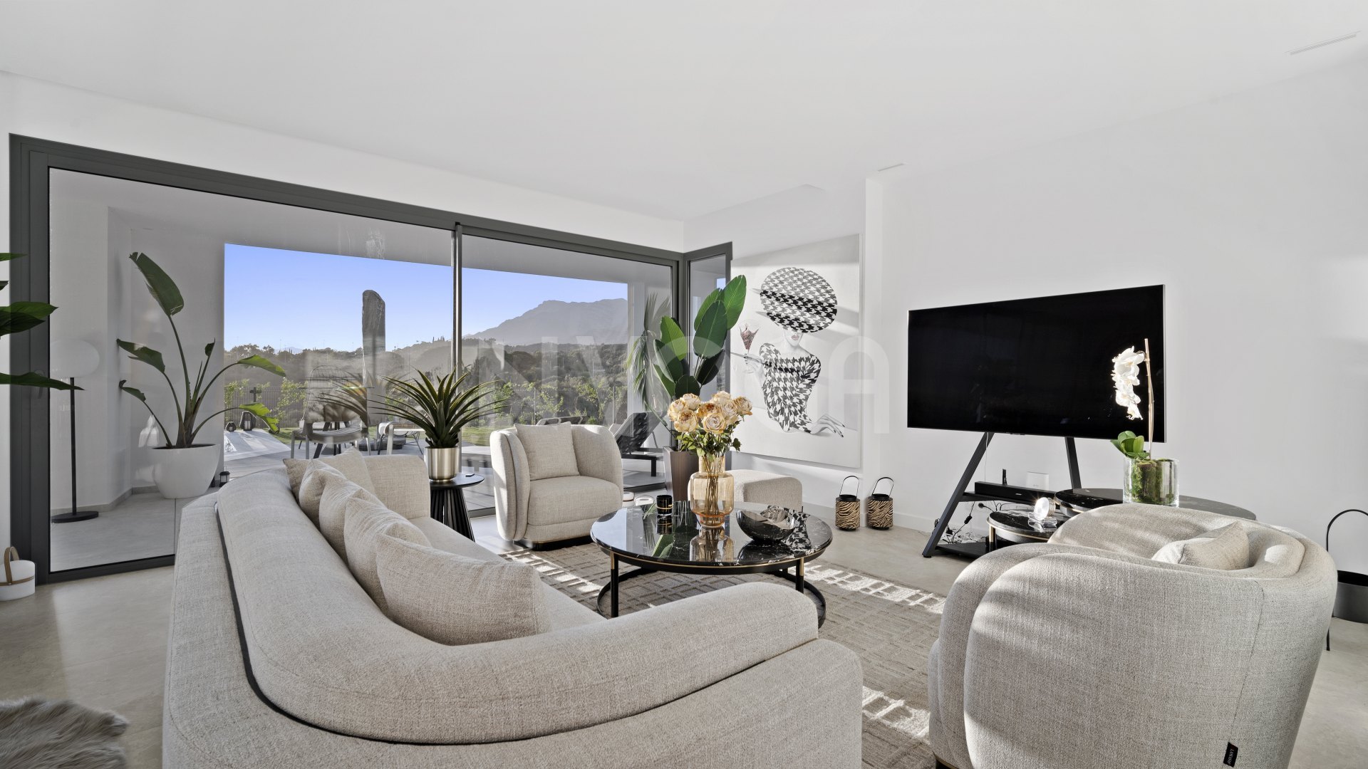Exceptional luxury frontline golf newly built villa with stunning sea & golf views