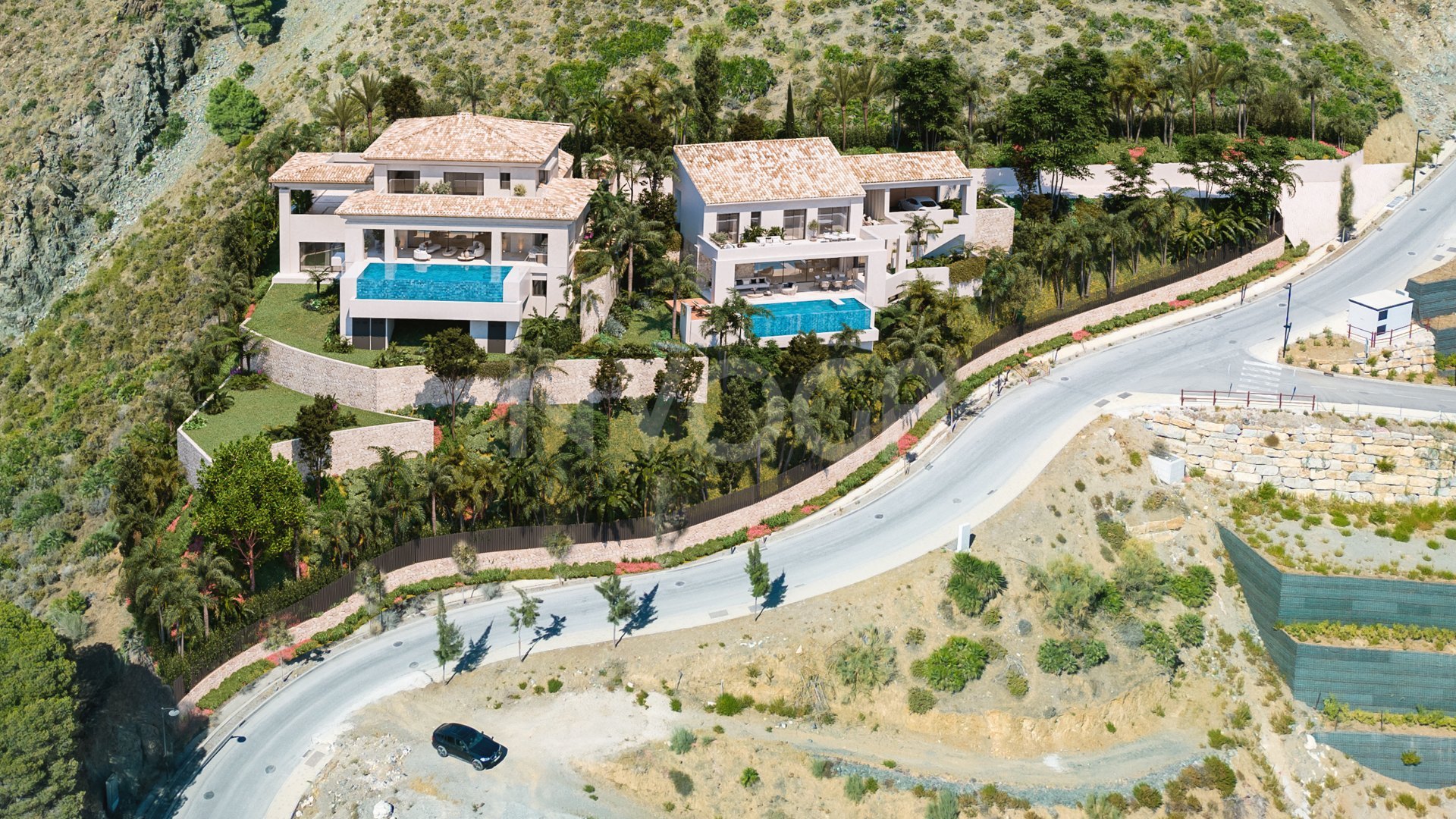 Villa de lujo de 4 dormitorios sobre plano con vistas panorámicas al mar y a la montaña