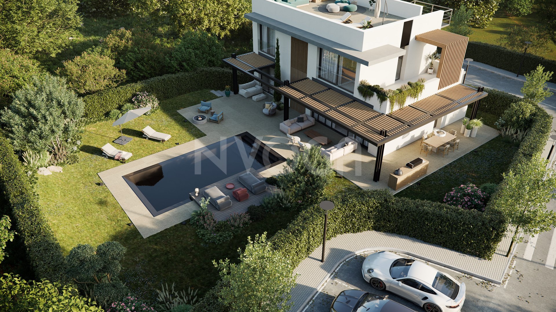 Lote de 8 parcelas en venta en la Nueva Milla de Oro, cerca de La Resina Golf, con licencia en trámite para construir villas modernas