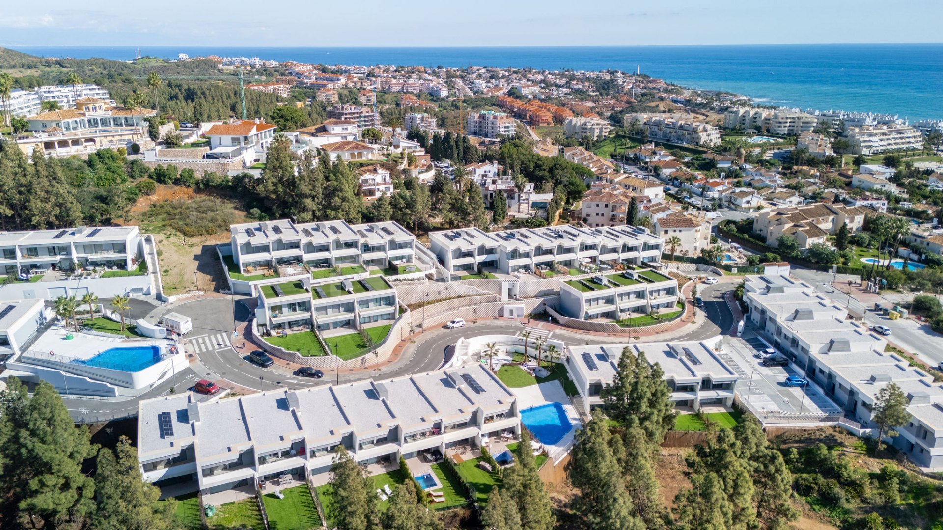 Casa adosada con vistas panorámicas al mar en El Chaparral -Mijas Costas