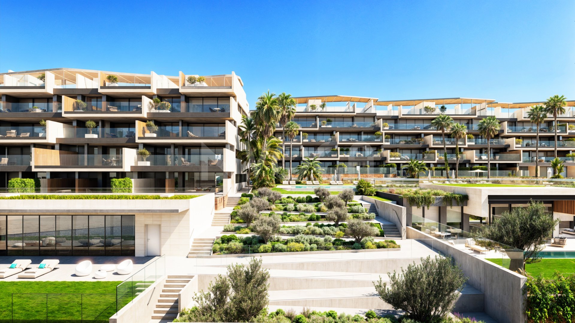 Exclusivo apartamento de 3 dormitorios con vistas frontales al mar Mediterráneo y terraza de 42m2 en Manilva beach.
