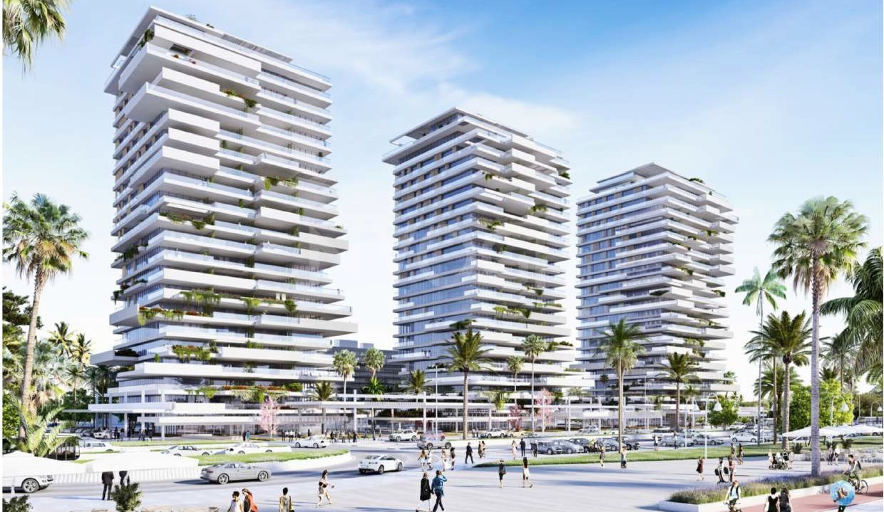 Off plan new building in Malaga town, frontline beach location