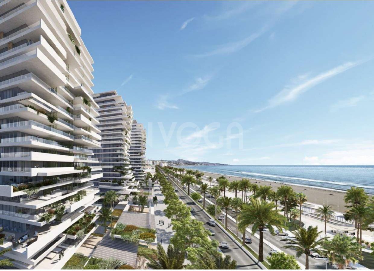 Off plan new building in Malaga town, frontline beach location