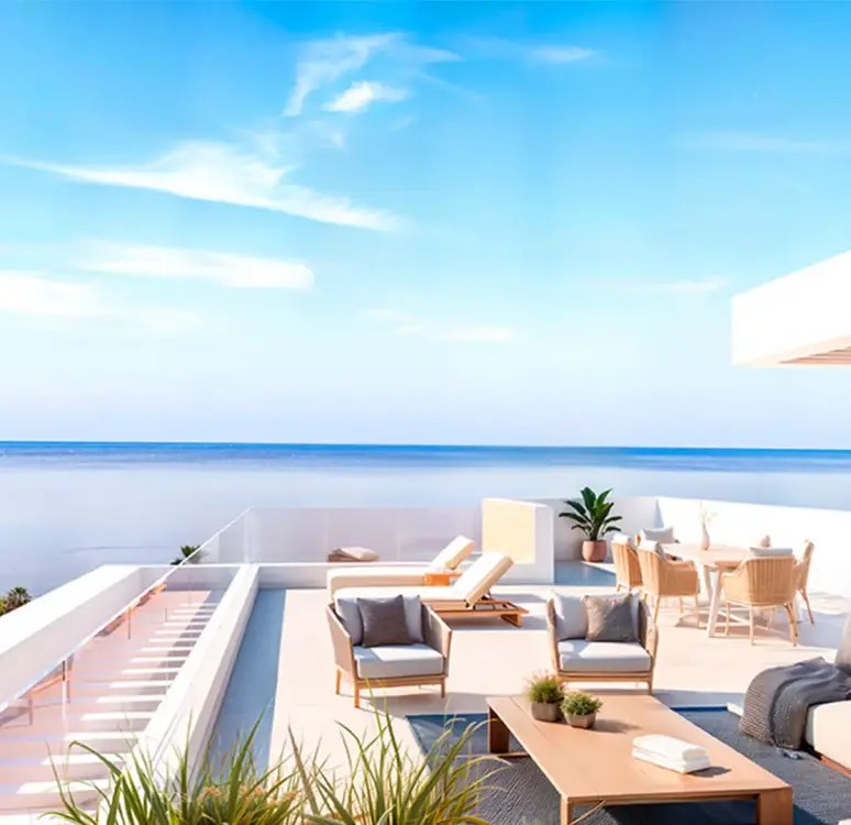 A balcony overlooking the Mediterranean