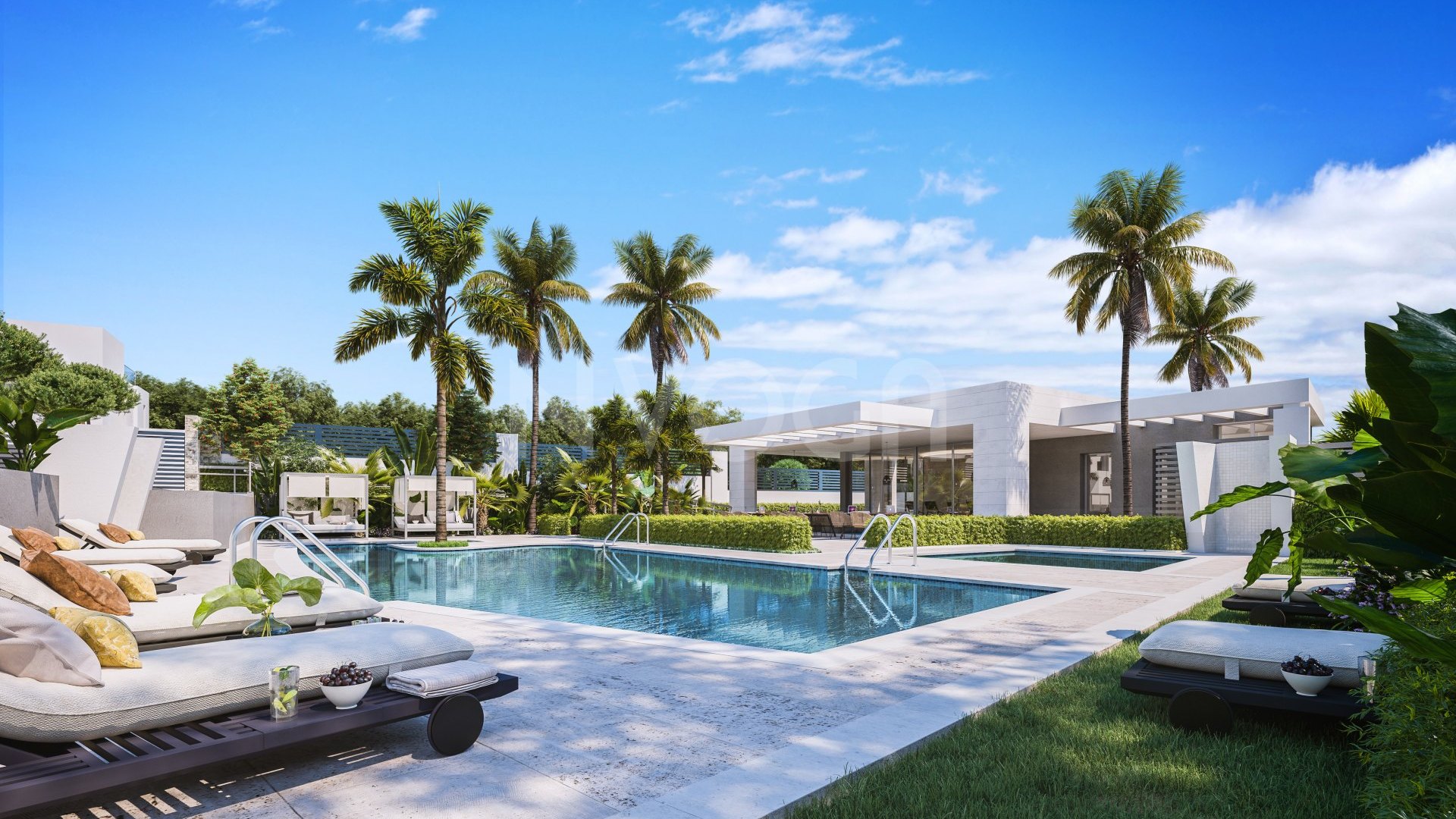 Moderna casa de obra nueva con vistas panorámicas al mar y montaña en Guadalmina Alta Marbella