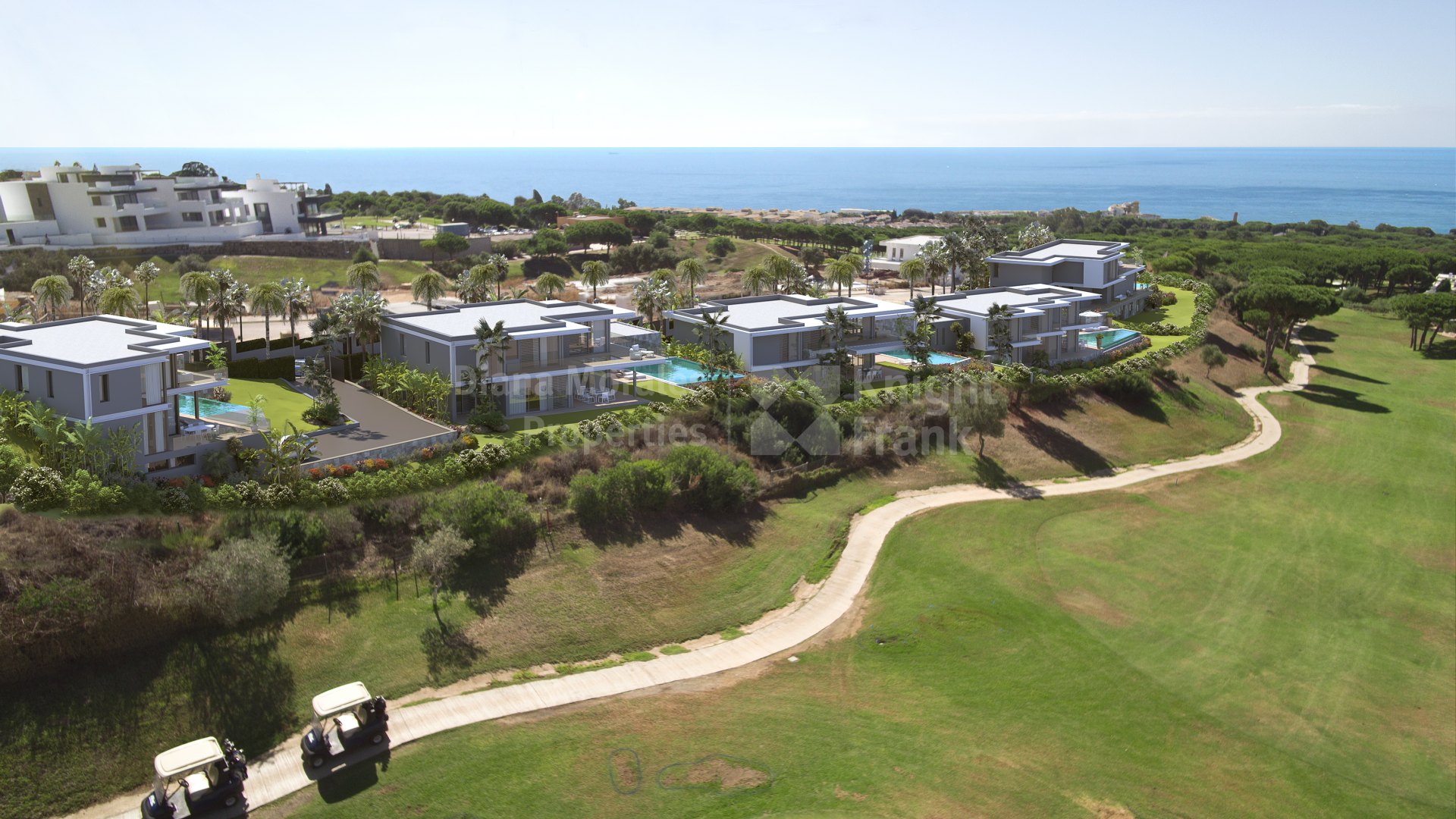 Cabopino, Villa contemporánea con vistas al mar y al golf